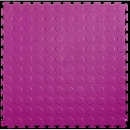 LOCK-TILE Lock-TileÂ PVC Floor Tiles, , 19.5x19.5", Coin, Purple LK014
